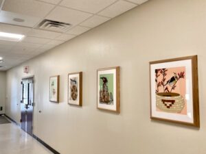 A series of art pieces framed by Peterson Picture Co. for a Government project we have completed for a specific space.