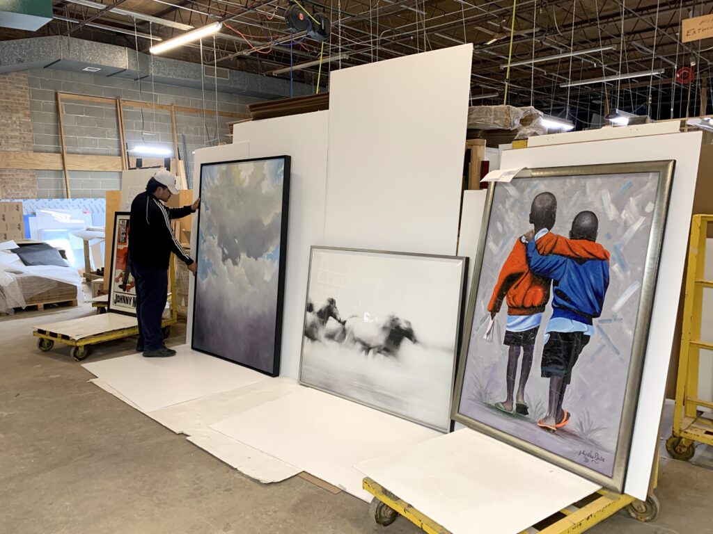 Peterson Picture employ unique methods to display and preserve oversized art. Our specialists know how to determine the best design and framing options.
