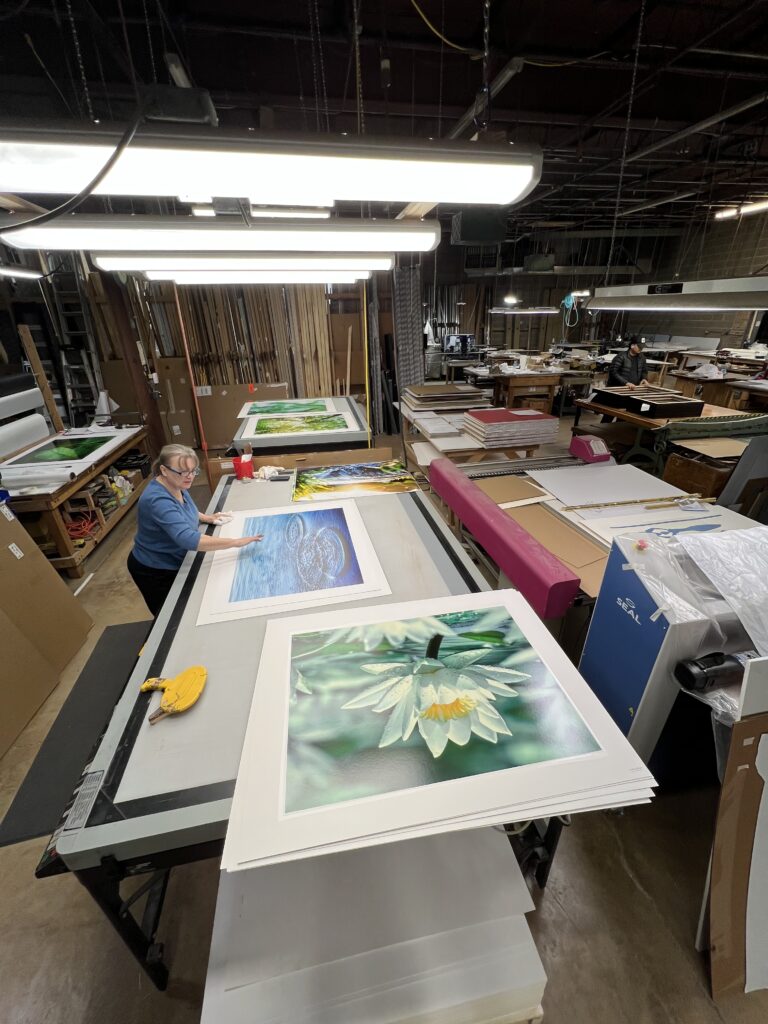 Our picture framing specialists handle the art pieces with thorough care at the Peterson Picture Facility.